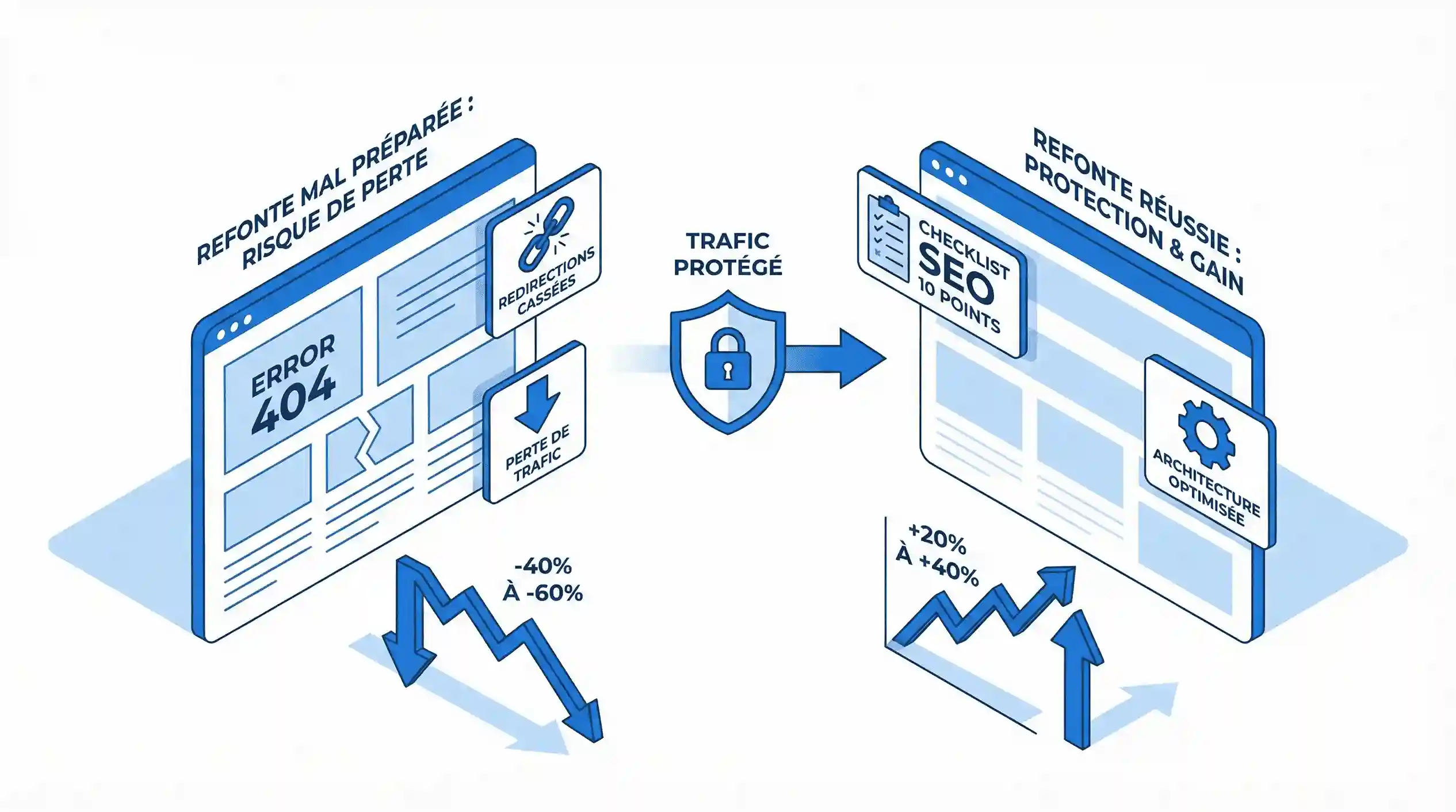 Refonte de site web : la checklist pour garder 100% du trafic